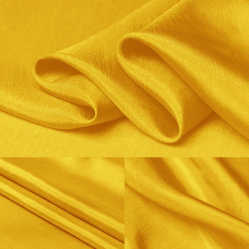 Натуральный шелк ткань habutai для шелковой подкладки шелк эпонж Habotai использовать шарф 8 momme - Цвет: yellow