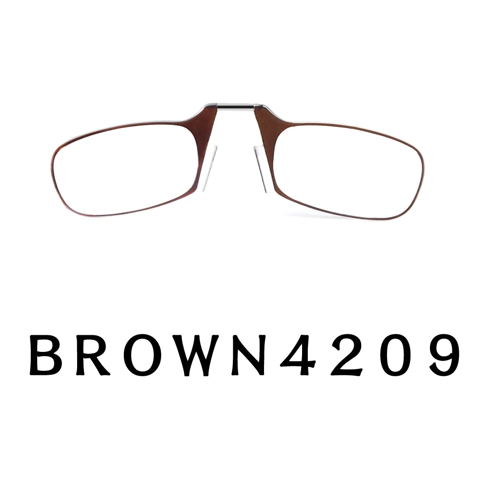 Brown Минимальный зажим для носа, очки для чтения, женские очки для пресбиопии, мужские очки по рецепту, маленькая оправа, матовый коврик, чехол для телефона - Цвет оправы: Brown