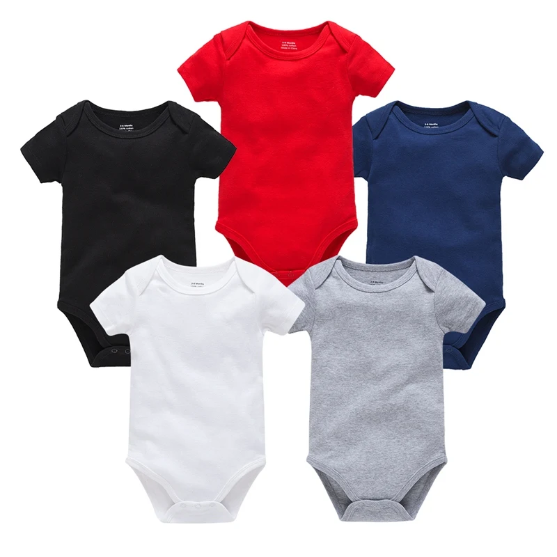 Honeyzone/Одежда для новорожденных однотонное боди белого и черного цвета Bebe летний