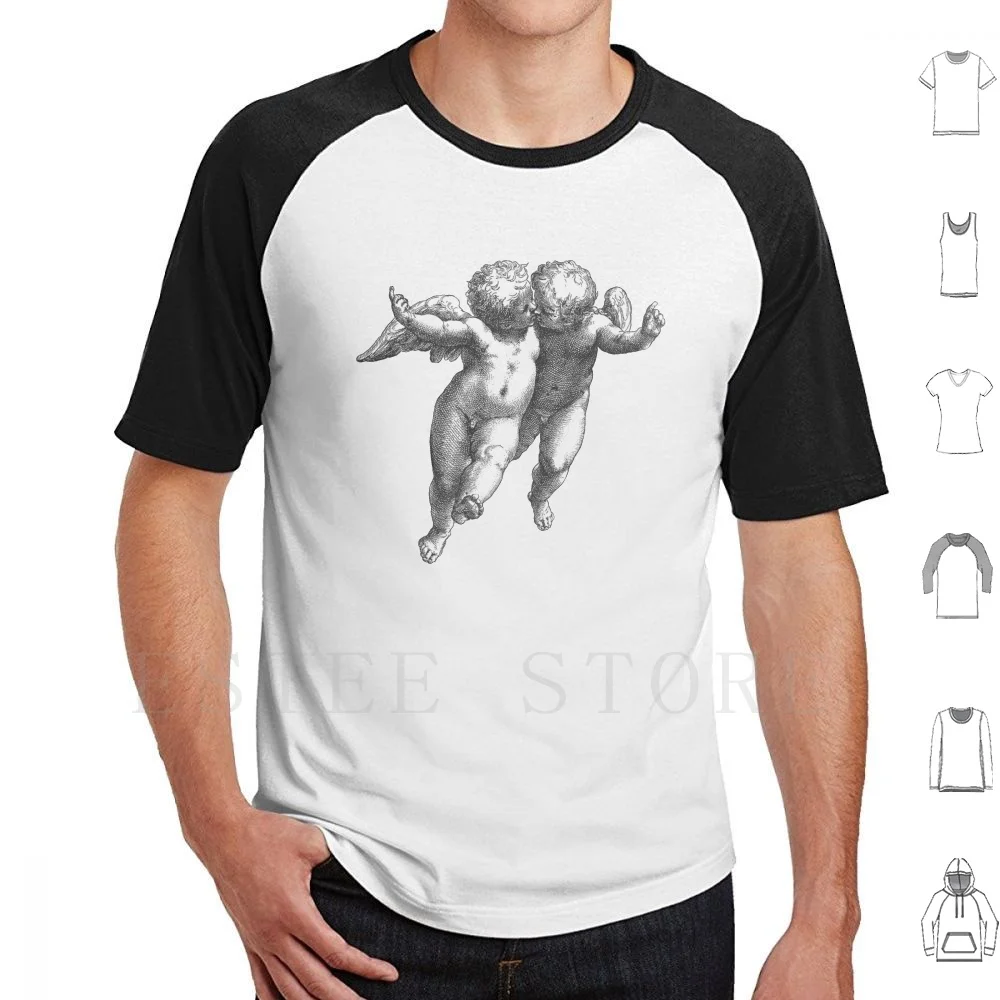 Cherubs-Angels-Cupids T Shirt Uomo Cotone 6Xl Cherubim Angels Cupids Cherubs Ragazzi Neonati Giocosi Cute Exotic Putti Toddlers Eros