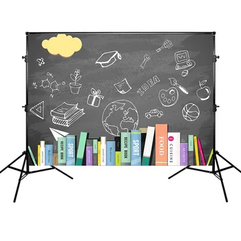 

Graduation Party Photography Backdrop Books Blackboard background Photographic props for Photo Studio
