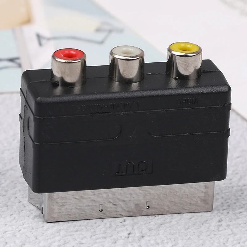 RGB Scart To 3 RCA S-Video Adapter  DVD ڴ  Ʈ RCA SVHS AV TV   TV ڷ  SD & HI