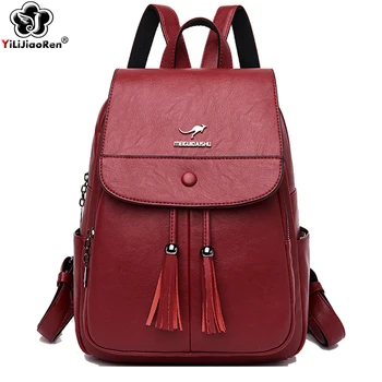 

Fashion Backpack For Girls Soft Leather Backpack Women Shoulder Bags Ladies Travel Bag Large Capacity School Bags Teenager Girls
