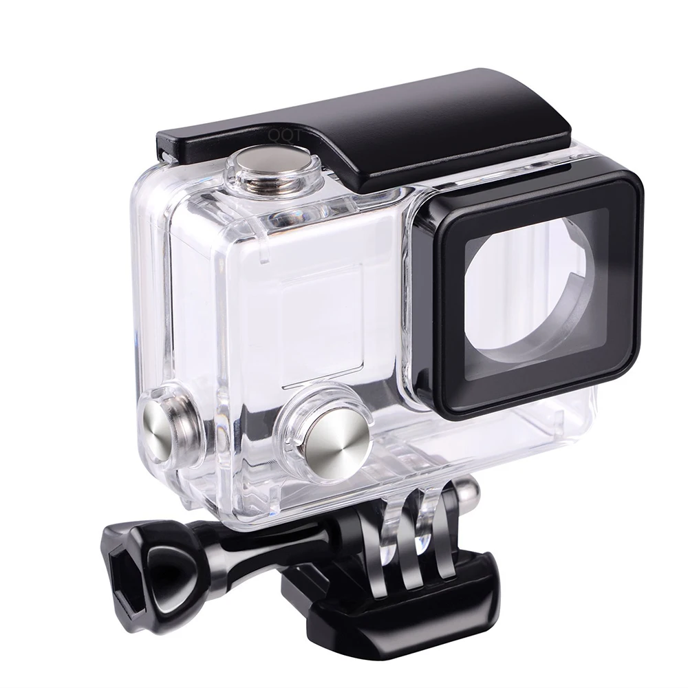 QQT для Gopro hero 4 3+ 3 Водонепроницаемый Чехол 45 м водонепроницаемый чехол для дайвинга чехол для камеры SJCAM