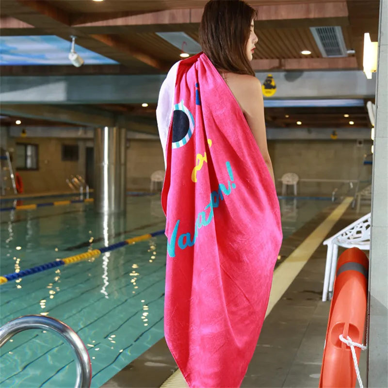 

Bath towel American simple printing soft swimming beach pad cotton beach towel decorative beach towel sunbathing blanket
