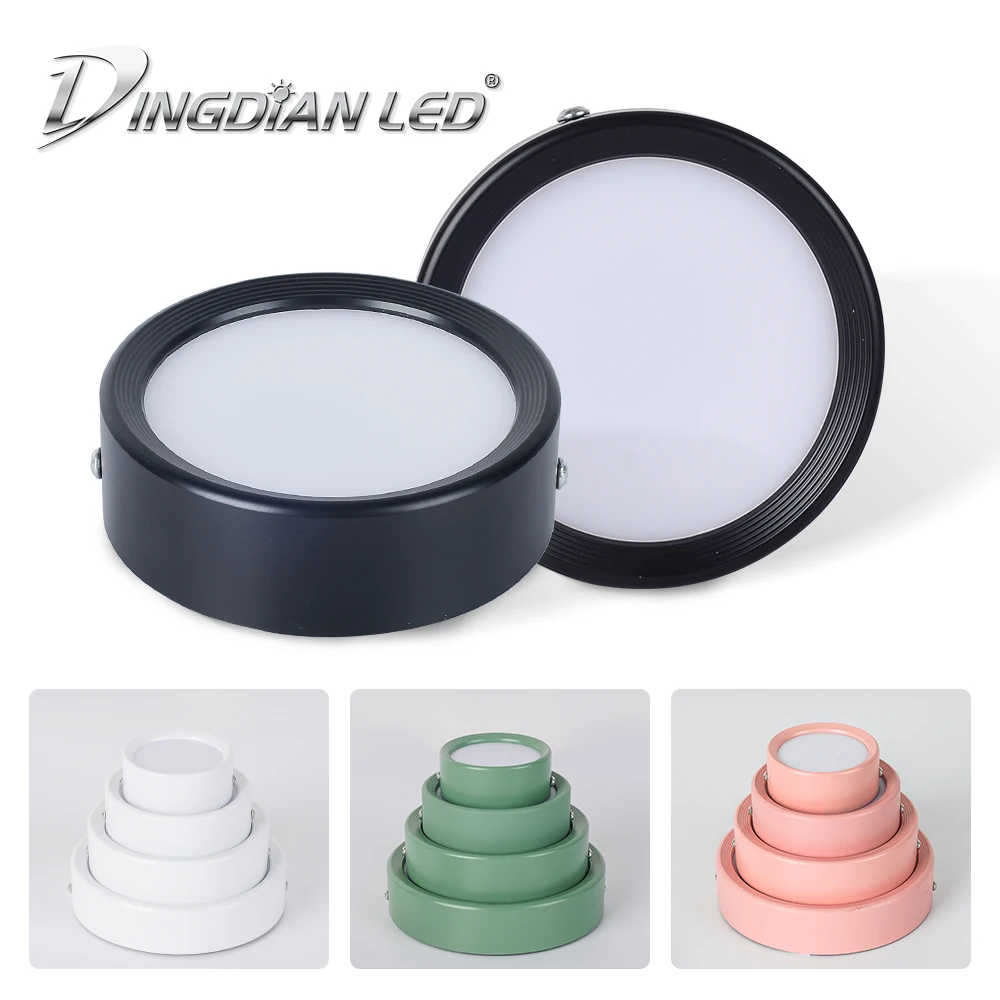 DINGDIAN светодиодный ультра-тонкий Macaron лампа для потолка AC220V 3 Вт/5 Вт/12 Вт/18 Вт
