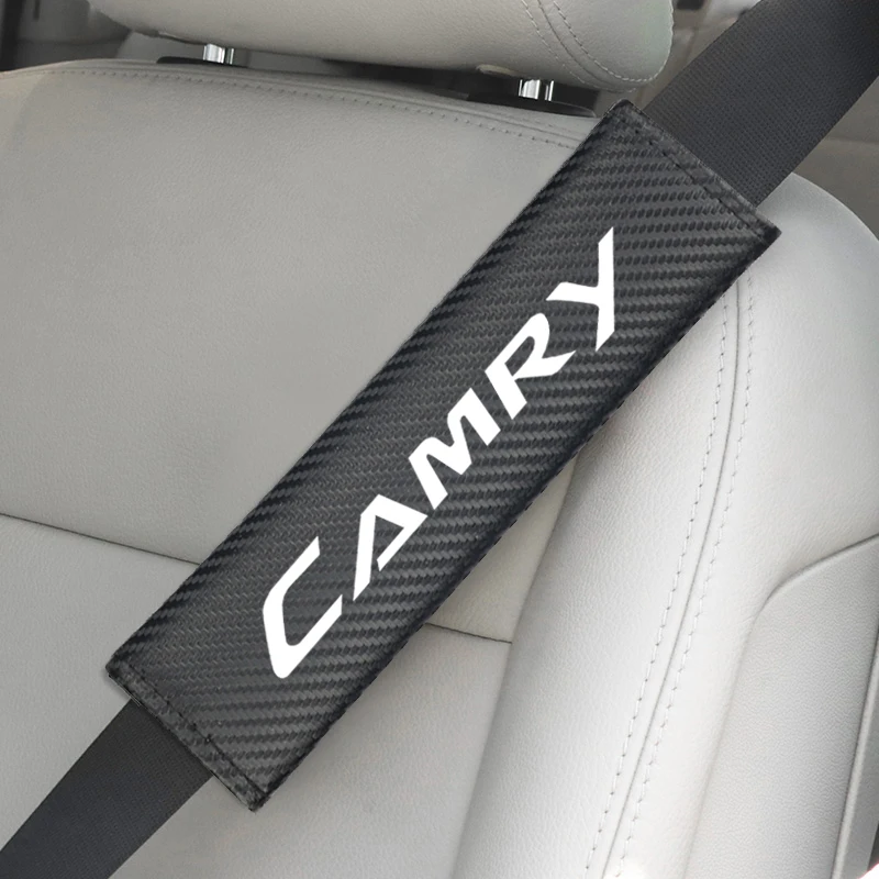 2 шт. авто углеродного волокна ремень безопасности Чехол для Toyota Camry avensis auris hilux Corolla RAV4 стайлинга автомобилей