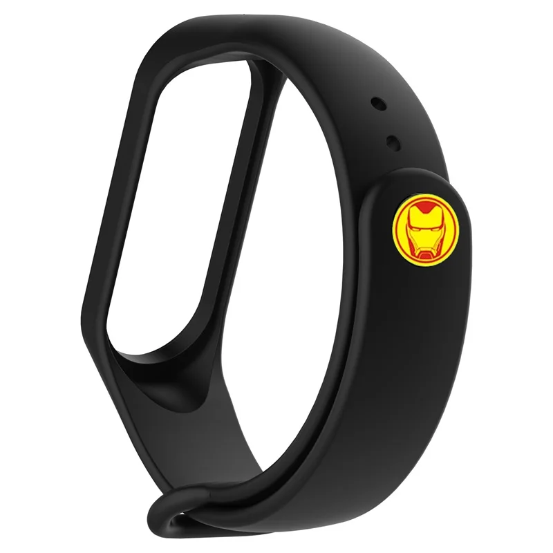 Black C Для Xiaomi mi Band 4 ремень Мстители для mi band 4 браслет для mi Band 3 умный Силиконовый Браслет замена браслета для mi Band4 3 - Цвет: Black C
