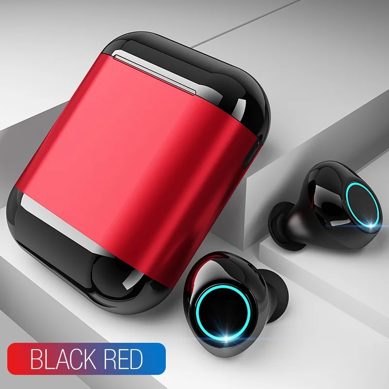 Wearbuds часы мини умные беспроводные Bluetooth наушники стерео TWS наушники-вкладыши для iPhone xiaomi huawei игровая гарнитура - Цвет: red