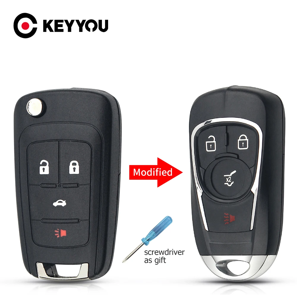 KEYYOU модифицированный дистанционный ключ для автомобиля 4 кнопки Chevrolet Lova Aveo Cruze Opel