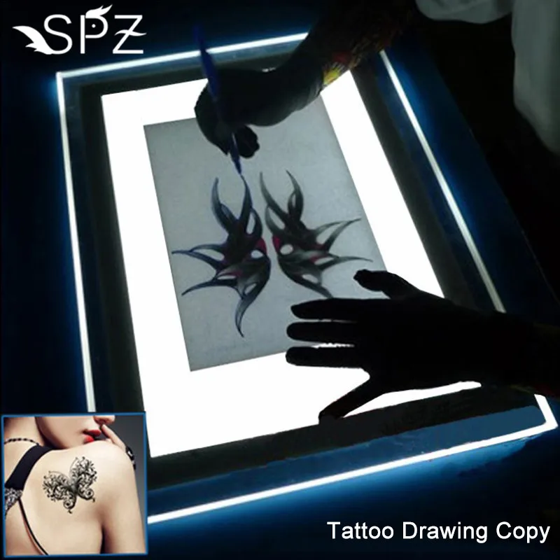 A4 светодиодный копировальный щит для татуировки трафарет для калькирования платформа полупрозрачная световая пластина переводная напечатанная, на стол коврик тату оборудование Новое