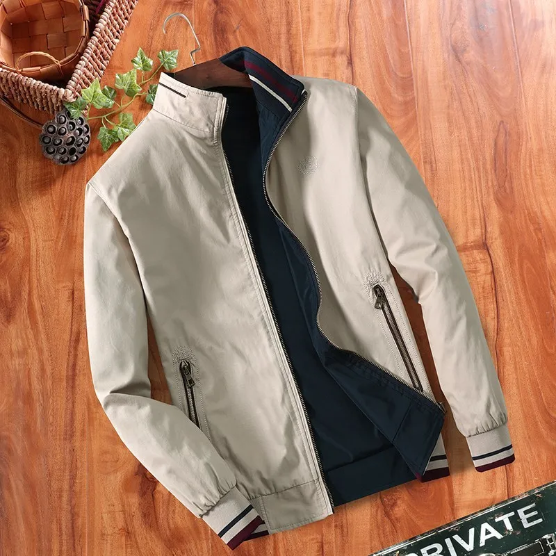 

Men Autumn Collar Cotton Jackets Man Double Faced Thin