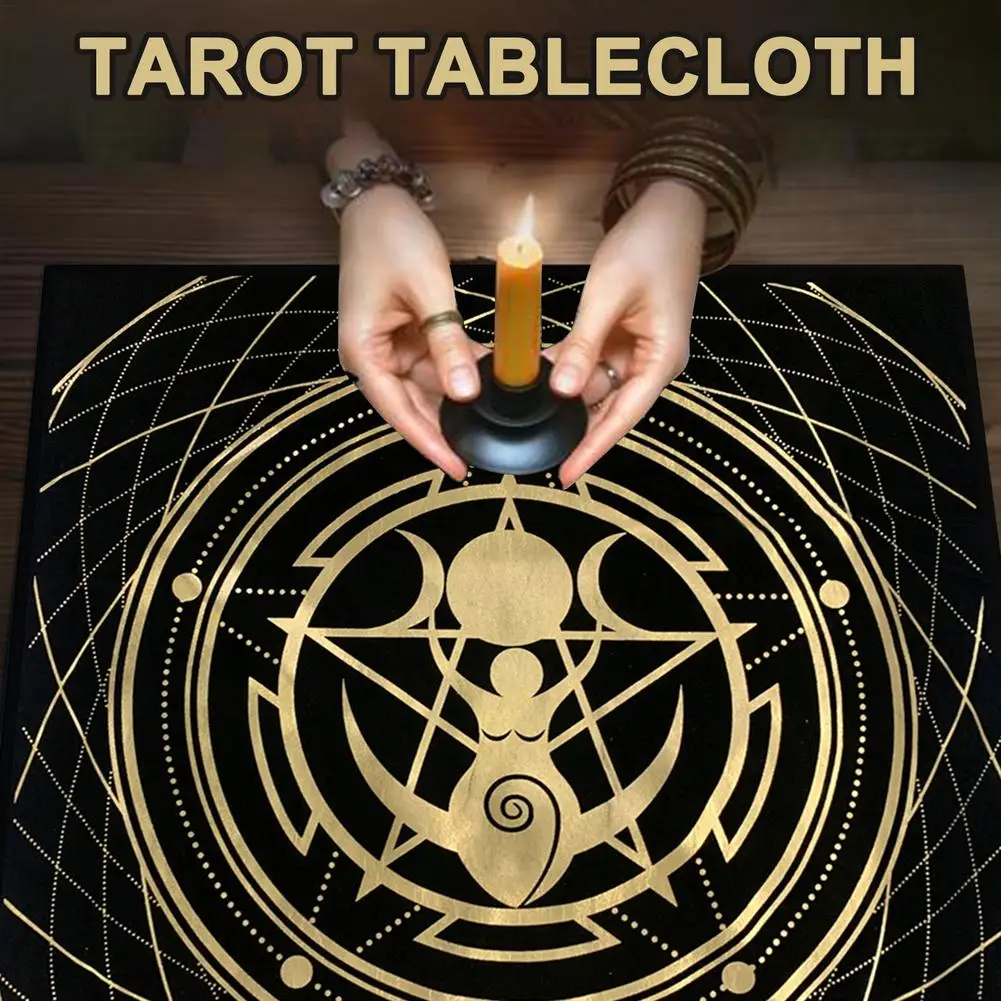 

Altar Tarot Card Cloth 19.3 Inches Square Tablecloth Wheel Of The Year Tarot Tablecloth Flannel Astrology Divination Table Cloth