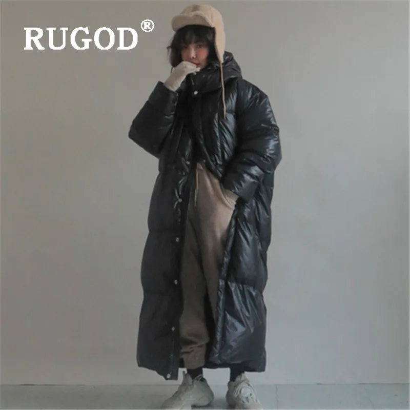 Новинка стильное зимнее пальто RUGOD в Корейском стиле женское однотонное