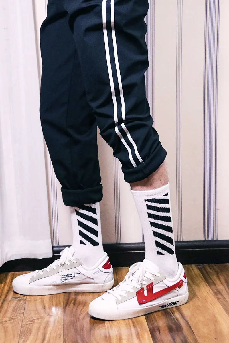 Мужские носки в стиле Харадзюку, зимние осенние теплые носки в полоску Kanye West Steyle GG, брендовые баскетбольные Носки