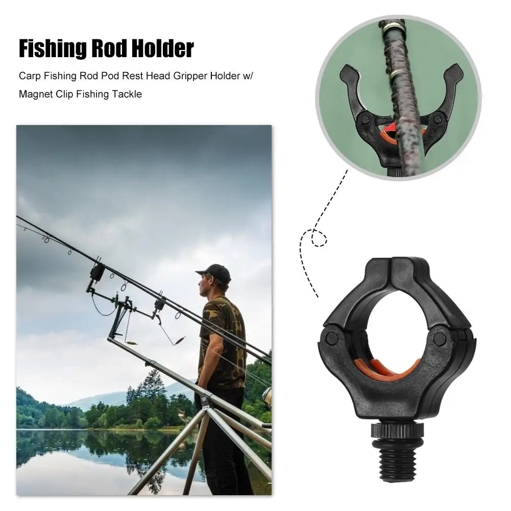 

Carp Fishing Rod Pod Rest Head Gripper Holder with Magnet Clip Fishing Tackle Tool Accessories