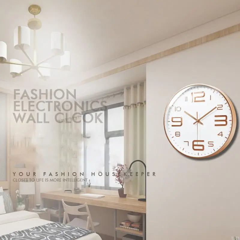 Tanie 2019 New Arrival 12 Cal nowoczesne okrągłe zegary ścienne nowoczesny z tworzywa sztucznego zegary kwarcowe Horloge Wathces domu sypialnia kuchnia zegary ścienne