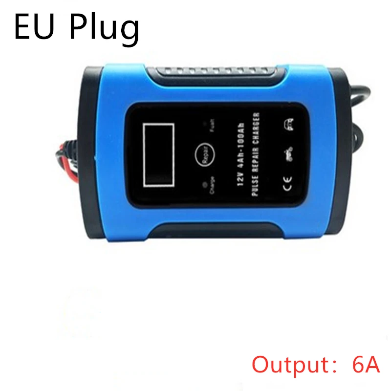 6A-EU Plug 12 V/24 V 8A полный автоматический автомобильный Батарея Зарядное устройство Мощность импульсный ремонт Зарядное устройство s Влажная и сухая свинцово-кислотный Батарея-Зарядное устройство s цифровой ЖК-дисплей Дисплей - Цвет: 6A-EU Plug