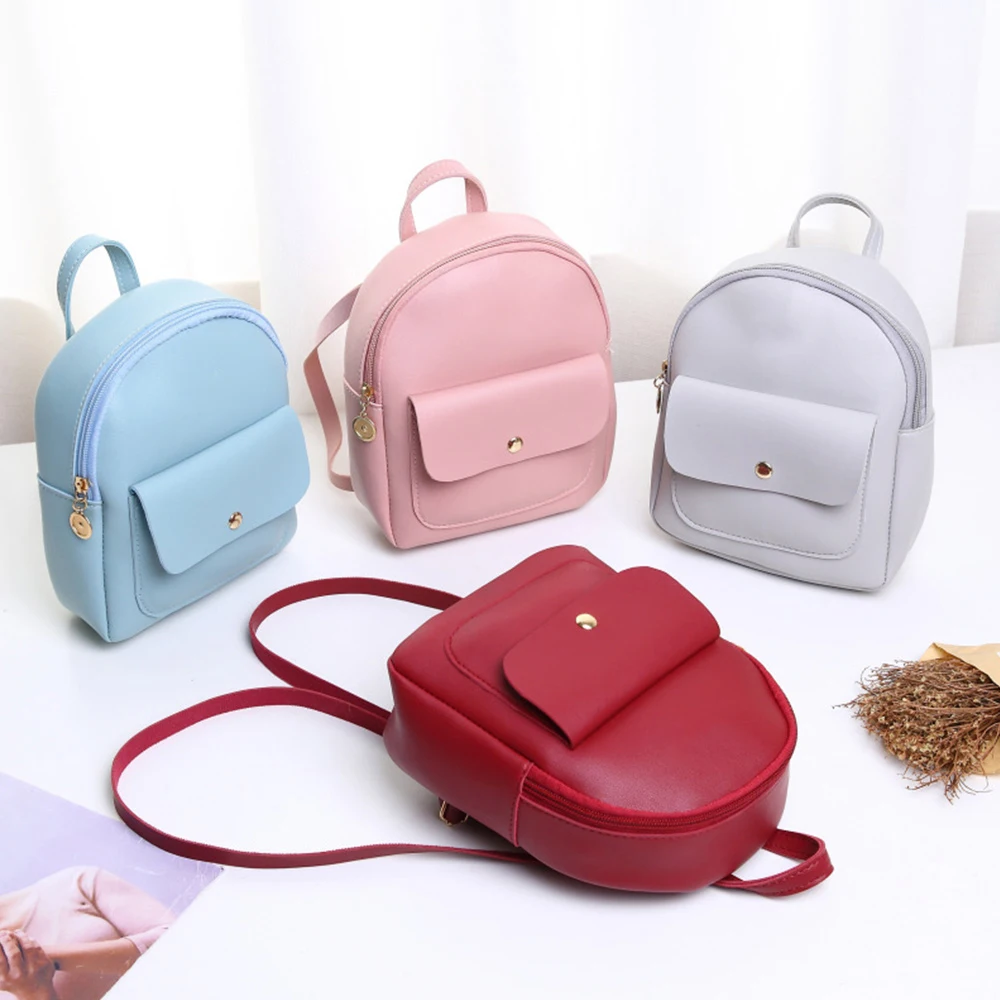

Yogodlns Mini Backpack Women PU Leather Shoulder Bag For Teenage Girls Kids Multi-Function Bagpack Female Ladies School Bag Sac