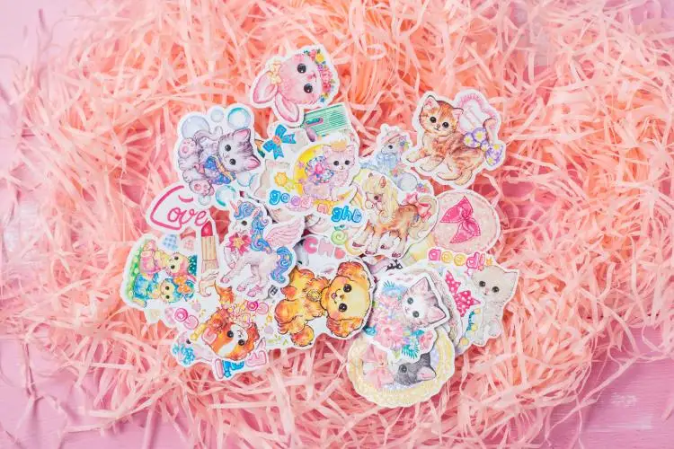 40 шт./упак. с симпатичными изображениями кошки, собаки Kawaii декоративные Стикеры DIY планировщик дневник в стиле Скрапбукинг Стикеры для альбомов