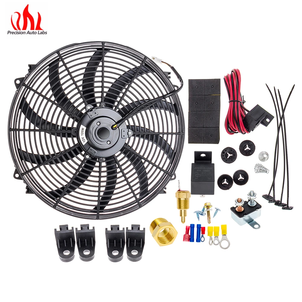 16 Inch Electric Radiator Cooling Fan High Cfm Thermostat Relay Switch Kit 12v Electric Fan 16 Fan Fankit Kits Aliexpress