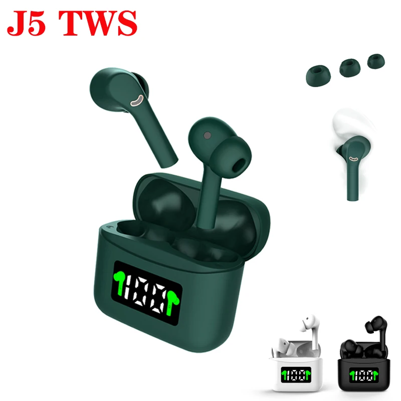 Новейшие J5 беспроводные наушники TWS Bluetooth 9D стерео спортивные водонепроницаемые
