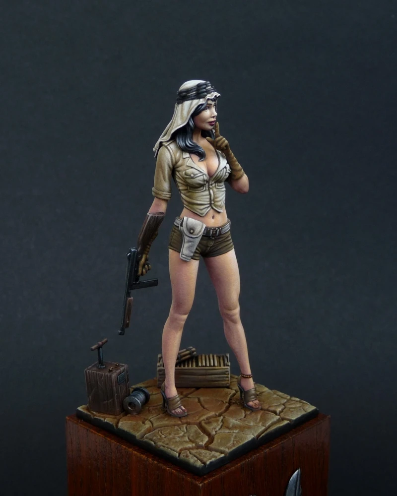 1/24 сборный Набор фигурок из смолы женский солдат