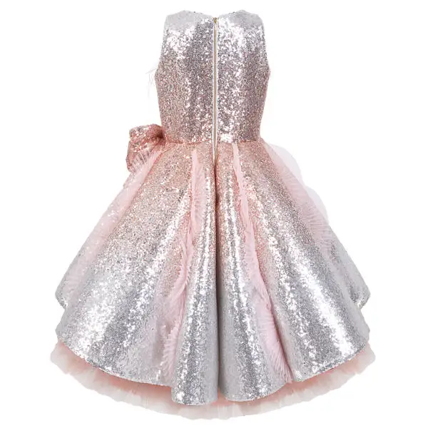 Роскошные расшитые блестками платья с цветочным узором для девочек на свадьбу, с жемчужинами, с вырезом, недорогое Пышное Платье для малышей длиной до колена
