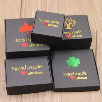 

100PCS Mini Jewelry Paper Packaging Box Small Handmade Soap Box Party Favor Candy Cookie Packaging Carboard Folding Boxes