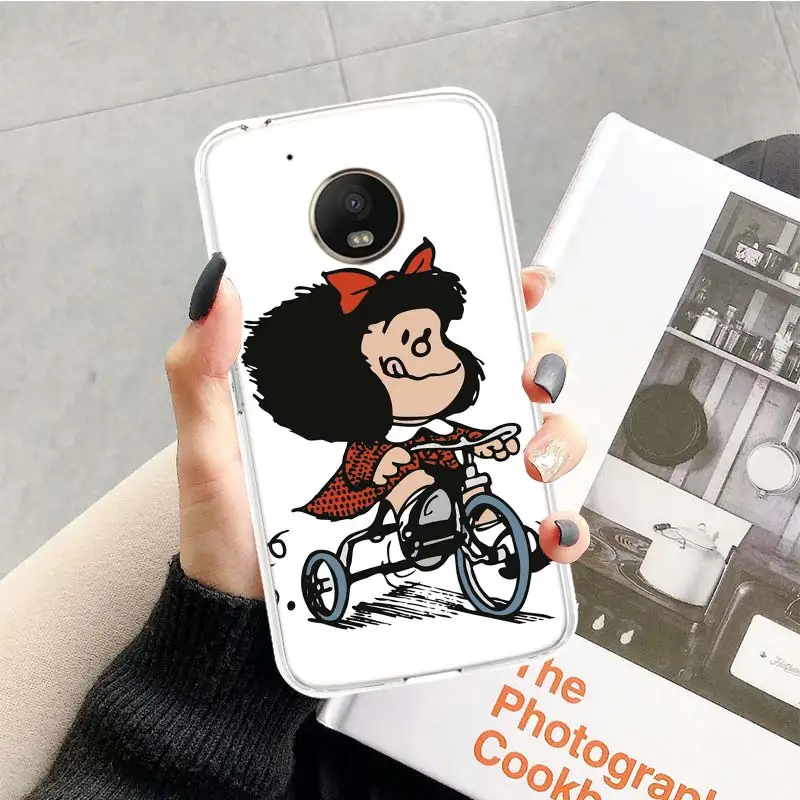 TR112-6 Mafalda чехол для Motorola Moto G7 G6 G5S G5 E4 плюс G4 E5 играть X4 Мощность tpu с рисунком индивидуальная крышка телефона - Цвет: TR112-6