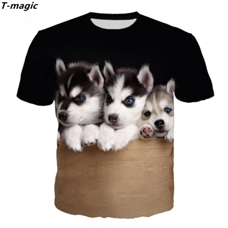 Футболка мужская с 3D принтом собаки Харадзюку хаски|Футболки| |