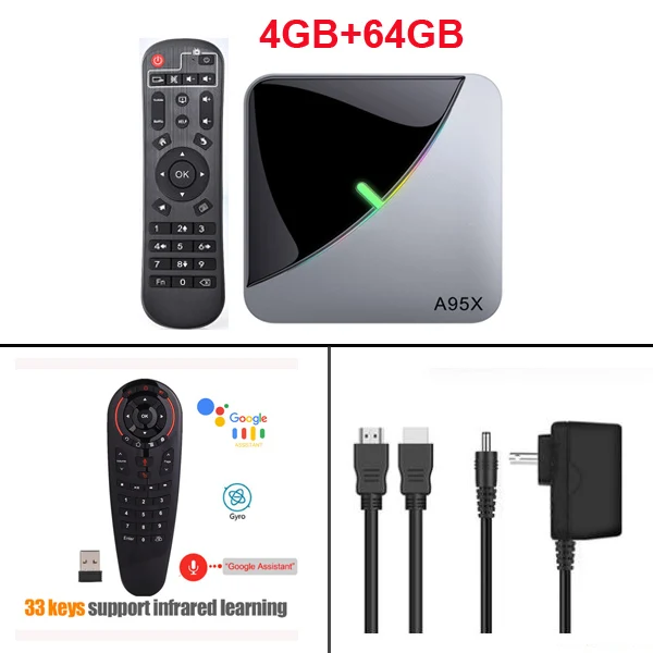 Android 9,0 ТВ-приставка Amlogic S905X3 Четырехъядерный 4 Гб ПЗУ 32 Гб 64 Гб HDR 8K Wifi Bluetooth 2 Гб 16 Гб телеприставка A95X F3 Air - Цвет: 4GB 64GB G30S