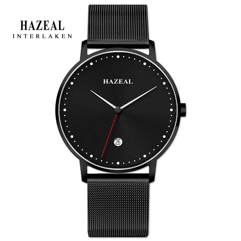 HAZEAL Switzerland Роскошные Брендовые мужские кварцевые наручные часы модные для мужчин