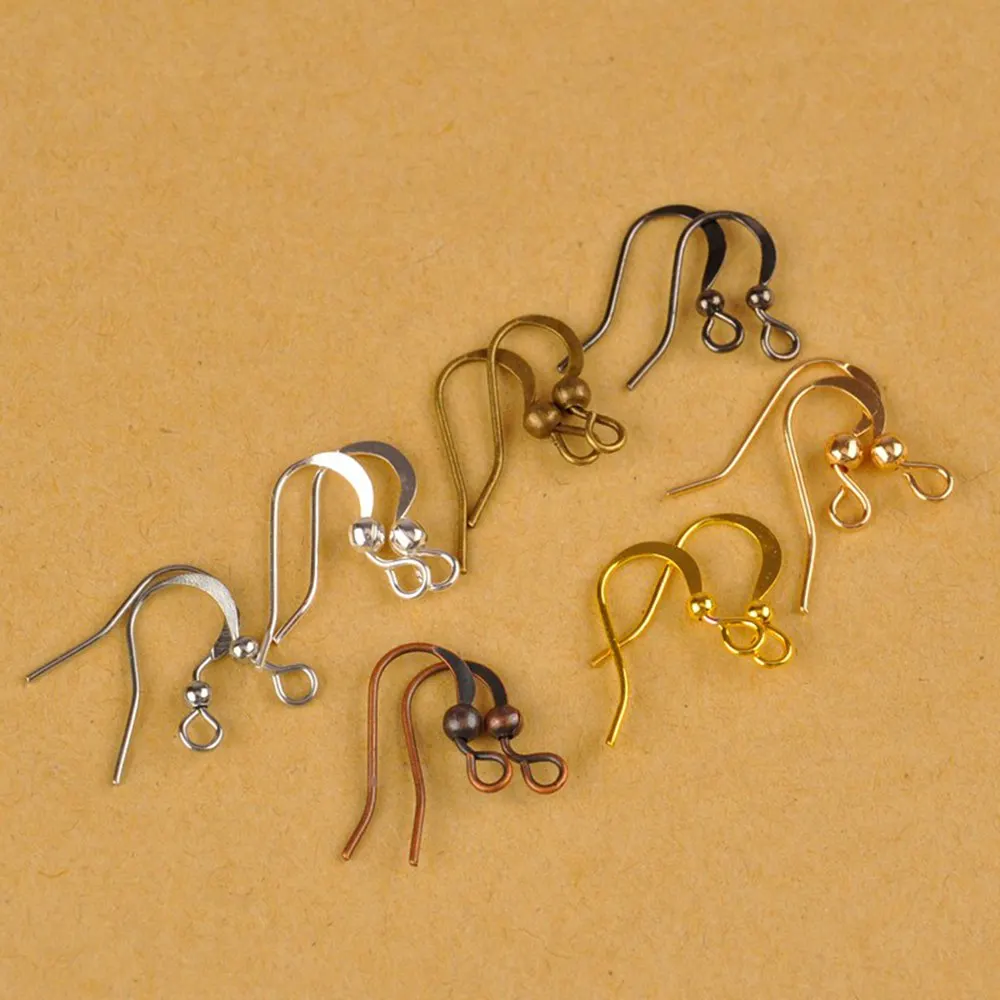 

1000pcs Flat Hook Earring Findings Earrings Clasps Hooks Fittings DIY Jewelry Making Accessories Iron Hook Earwire Jewelry