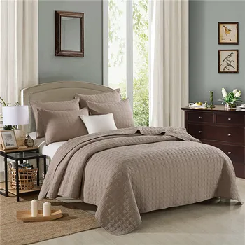 

Solid Oversize Bedspread Coverlet Circle Pattern Comforter 100% Cotton Quilt With 2pcs Pillow Shams Home Use Bed Set