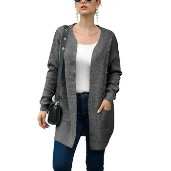 

2019 Winter Thick Knitted Cardigan Female Long Cardigans Women Long Sweaters Ladies Warm Winter Loose Cardigan Sweater for Women