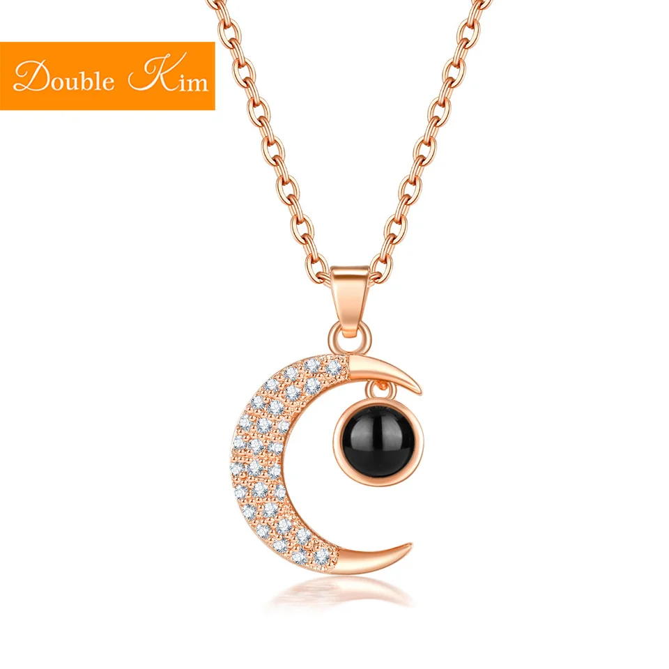 Ожерелье с подвеской проектором Я тебя люблю на 100 языках медное ожерелье