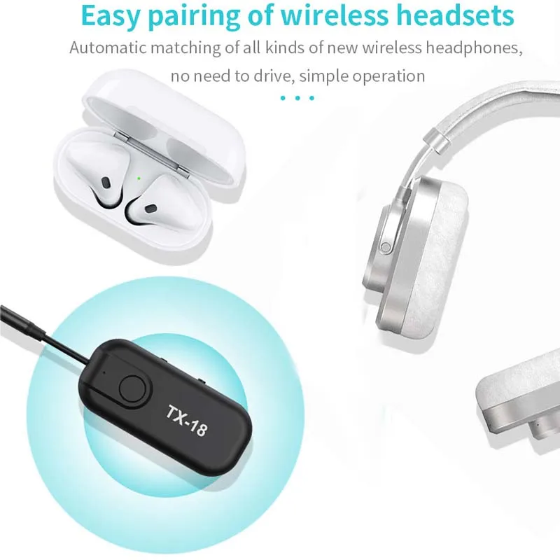 tebe 2 In 1 Bluetooth 5 0 Receiver Transmitter Wireless Audio Adapter Support APTX APTX LL 3 5mm AUX Jack for Car TV Headphones