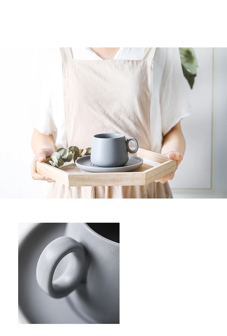 CHANSHOVA, Современная матовая текстура, керамическая кофейная кружка и блюдце, 300 мл, фарфоровые кофейные чашки, набор, чайная, молочная, питьевая утварь H113