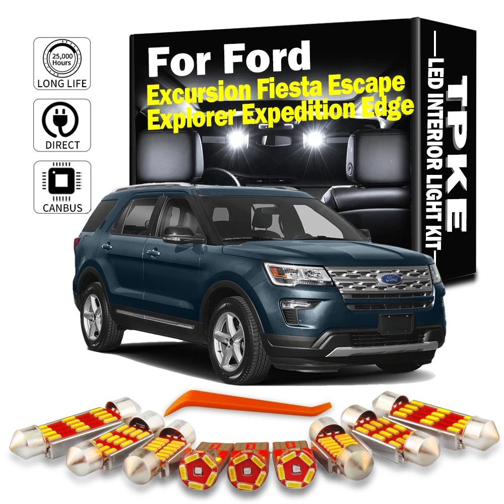 Canbus Kit Luci Interne A Led Per Ford Escursione Edge Escape Explorer Fiesta Expedition Map Trunk Dome Lamp Accessori Auto