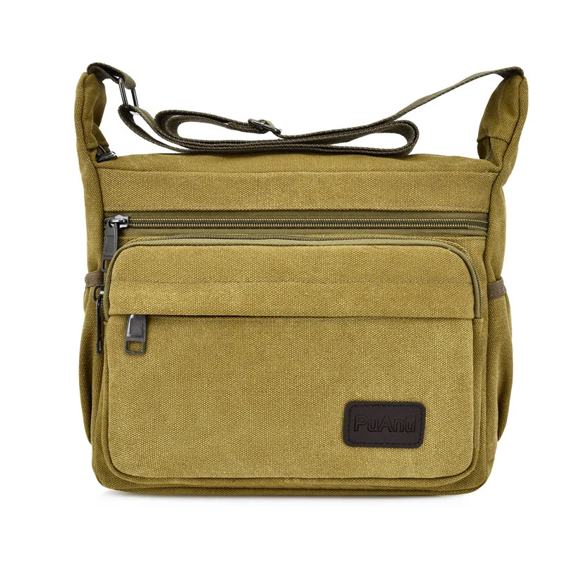 

New Style Canvas Men's Bag Crossbody Bag Cross Sling Bag Men's Business Casual Bag Going to Work Commuting Large Bag