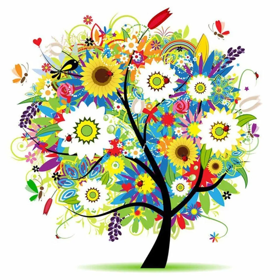 

Diamond Embroidery Cartoon Tree DIY Diamond Painting Cartoon Cross Stitch Picture Home Decoration