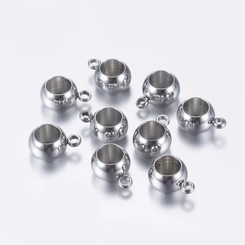 

100 pcs Stainless Steel Rondelle Bail Beads Link Connector