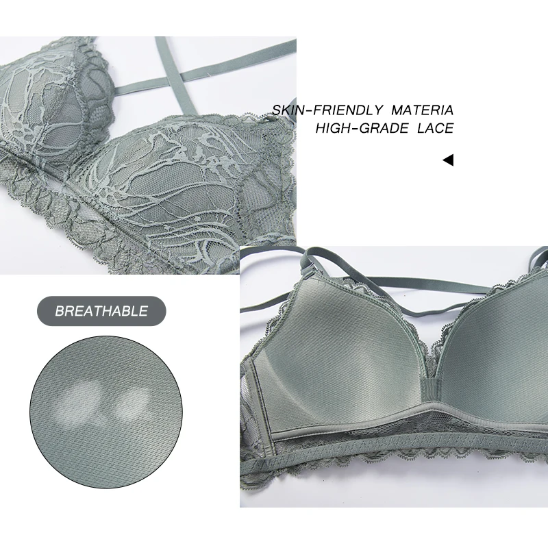 Bralette кружевной тонкий бюстгальтер пуш-ап бюстгальтер женский провод свободное нижнее белье бюстгальтер сексуальное нижнее белье бюстгальтер женский красота сзади одежда A B C