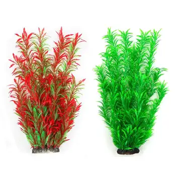 

Aquarium Plants Fish Tank Plants Artificial Water Aquatic Tall Plant Red Green Big for Fish Frog Tank Decorations