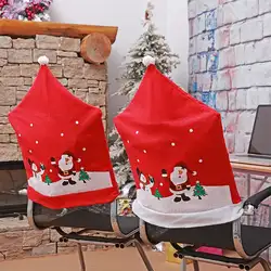 6 шт. Рождество мультфильм Санта Клаус старый человек шапка снеговика стул чехлы на стулья праздничные украшения фестиваль