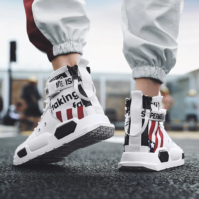

Shoe Men's Trendy Shoes Autumn 2019 New Style Versatile High-top Board Shoe Online Celebrity AJ1 Air Force One Shoes Athletic Sh