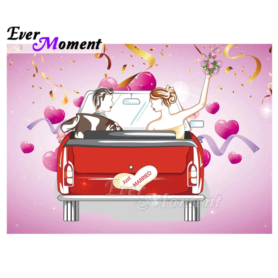 Ever Moment Diamond Painting Couple Wedding Heart Car Artwork Picture Rhinestone Embroidery Cross Stitch Decor ASF1945 | Дом и сад