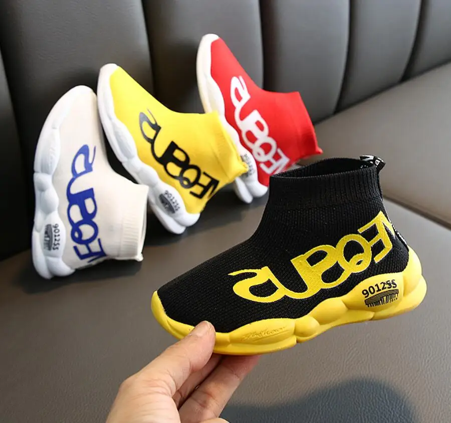 

Child casual shoes male female baby sneaker kids high elastic foot wrapping snow martin boots kids knitted socks sport shoes