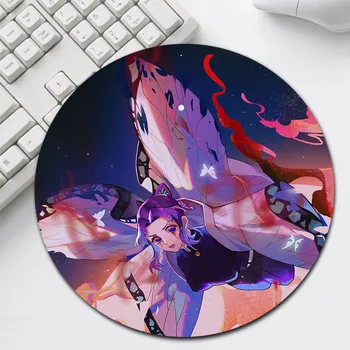 

22X22cm Demon Slayer Kimetsu no Yaiba Round Mouse Pad Gamer Non-Skid Small Size Gaming Mousepad Rubber Fashion Office Mice Mat
